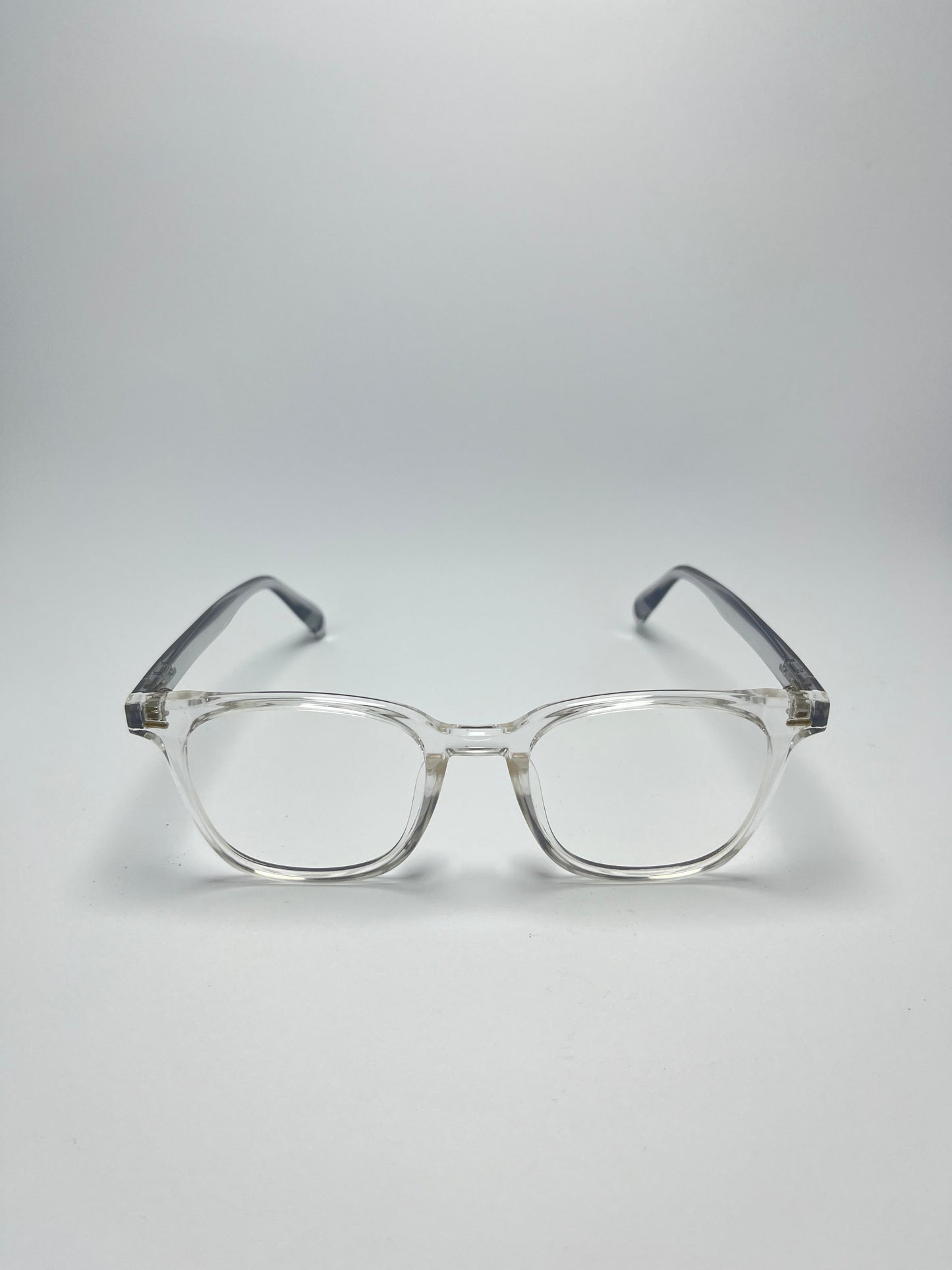 GREY ROUNDED TRANSPARENT PLASTIC FRAME FOR MEN