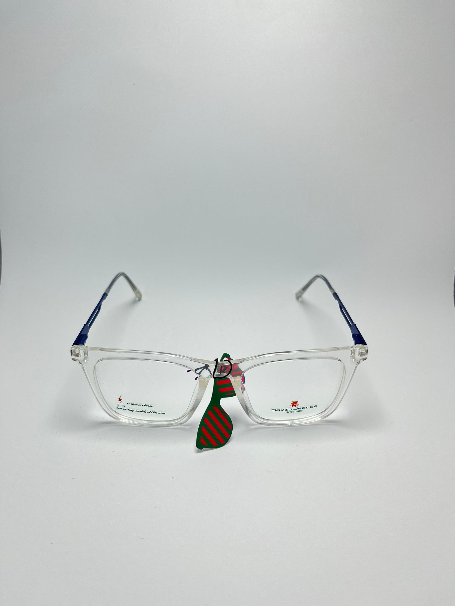DAVID JACOBS TRANSPARENT PLASTIC FRAME FOR MEN