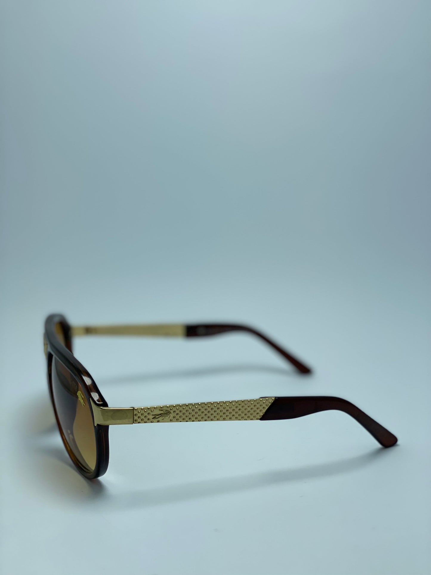 Lacoste Aviator Brown Gold Sunglasses