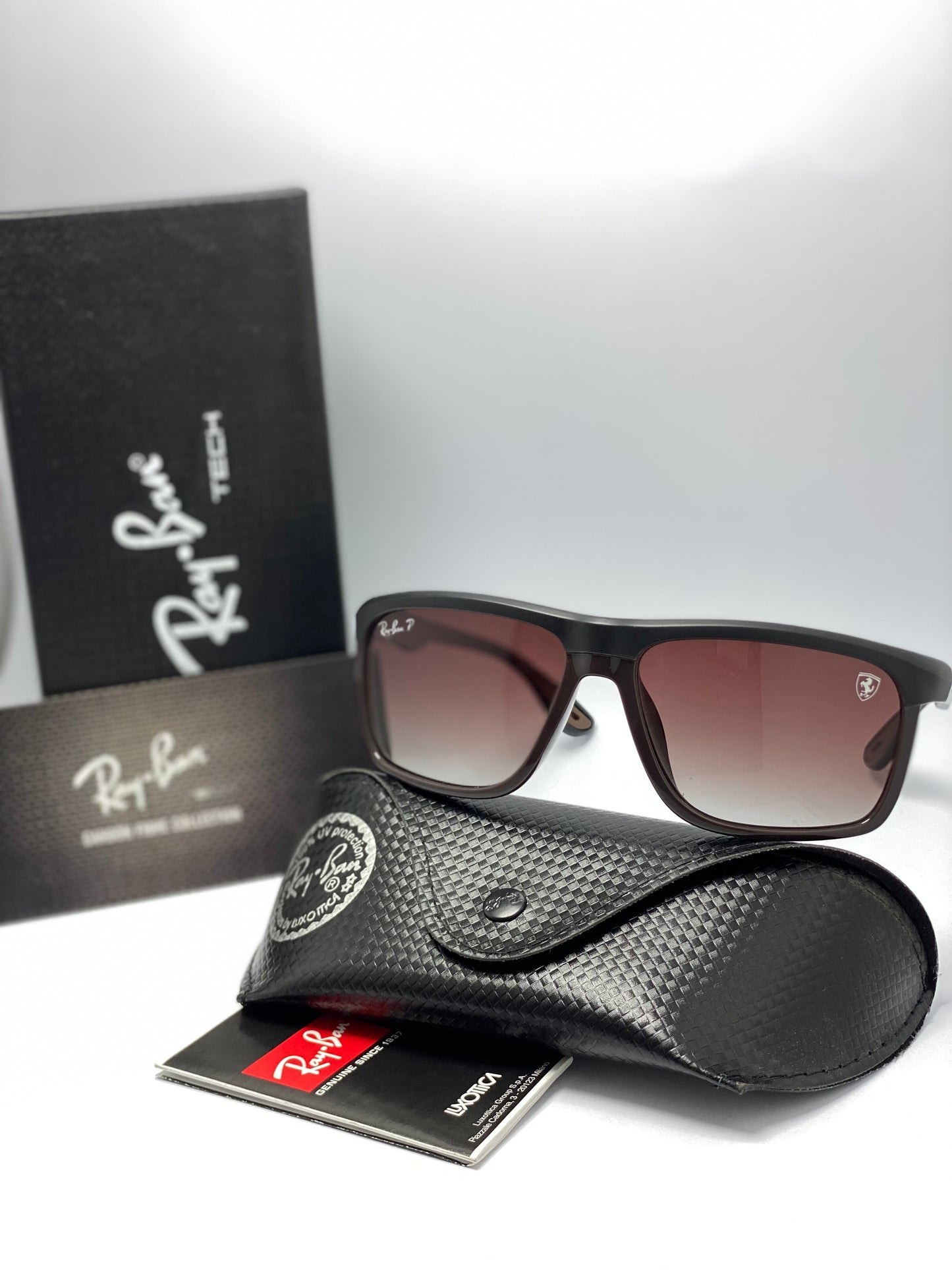 Rayban x Ferrari Polarized Brown Sunglasses for Men