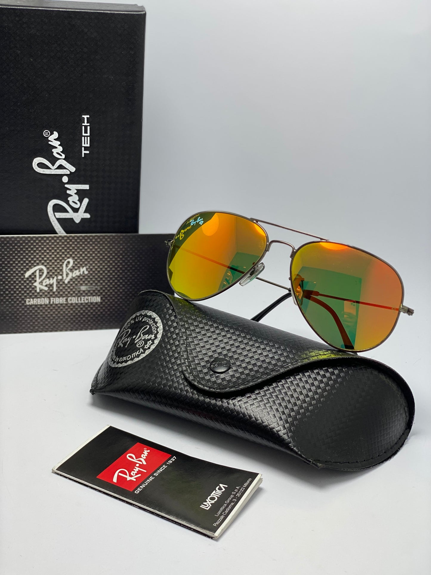 Rayban Rb3025 Aviator Black Frame Mercury Red Lens