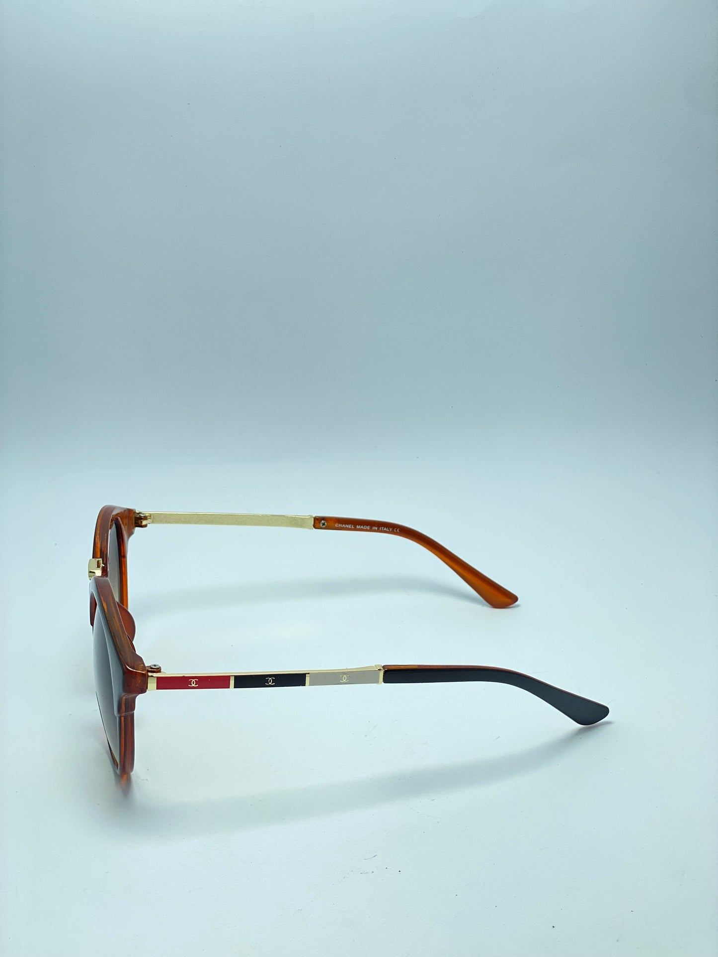 Channel Brown Orange Oval Women Sunglasses