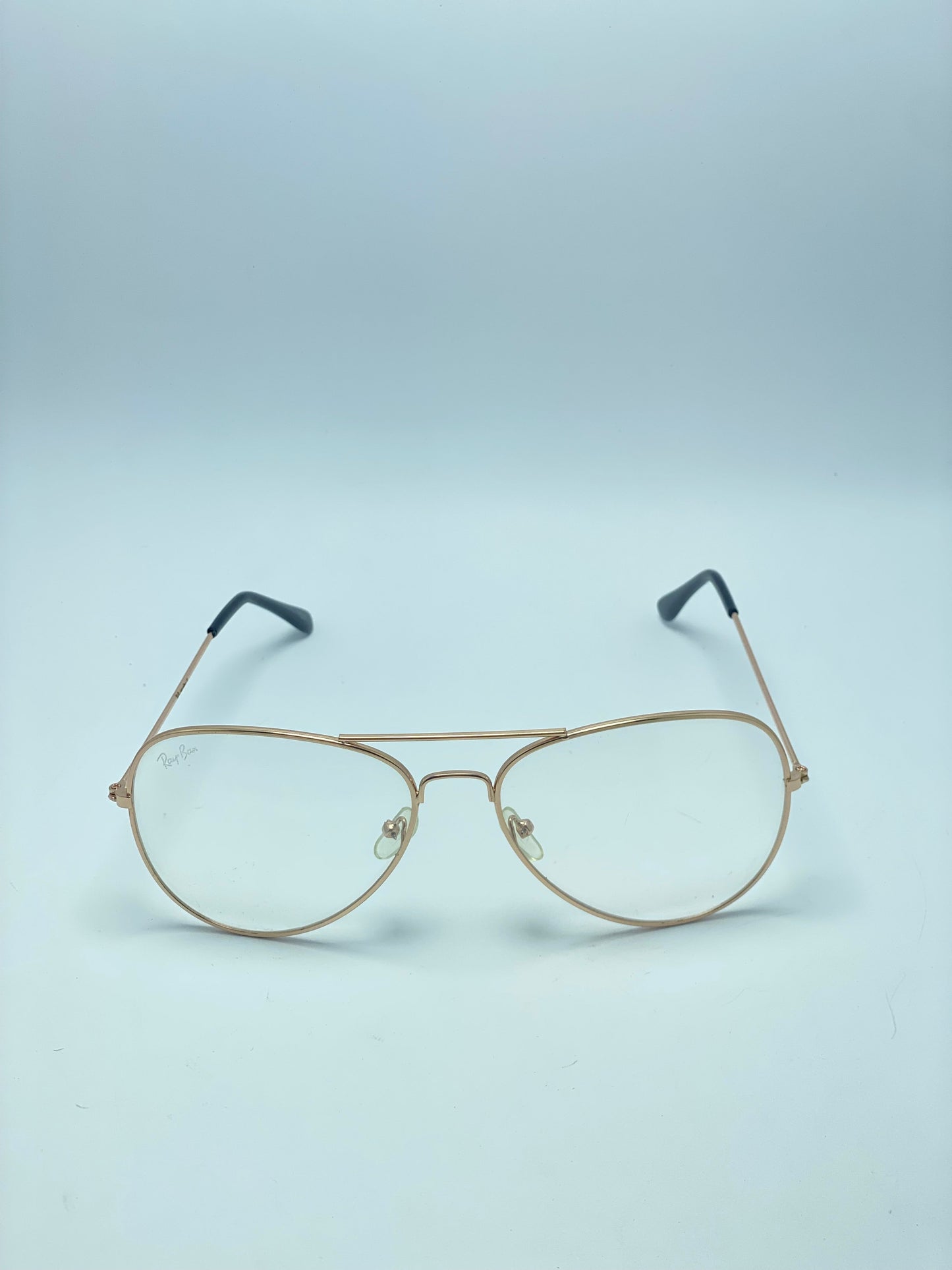 RAY BAN GOLD DOUBLE BRIDGE METAL FRAME FOR MEN