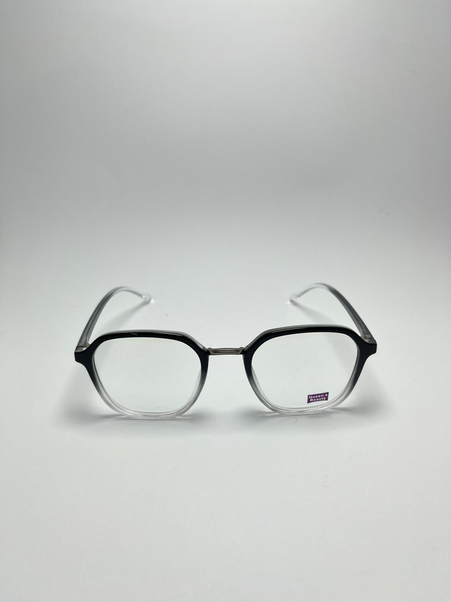 QUEEN BEAUTY BLACK/WHITE SQUARE PLASTIC FRAME FOR WOMEN