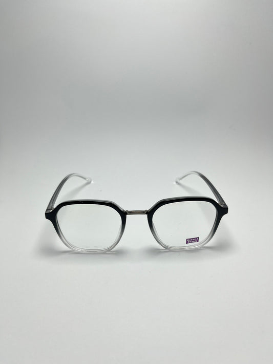 QUEEN BEAUTY BLACK/WHITE SQUARE PLASTIC FRAME FOR WOMEN