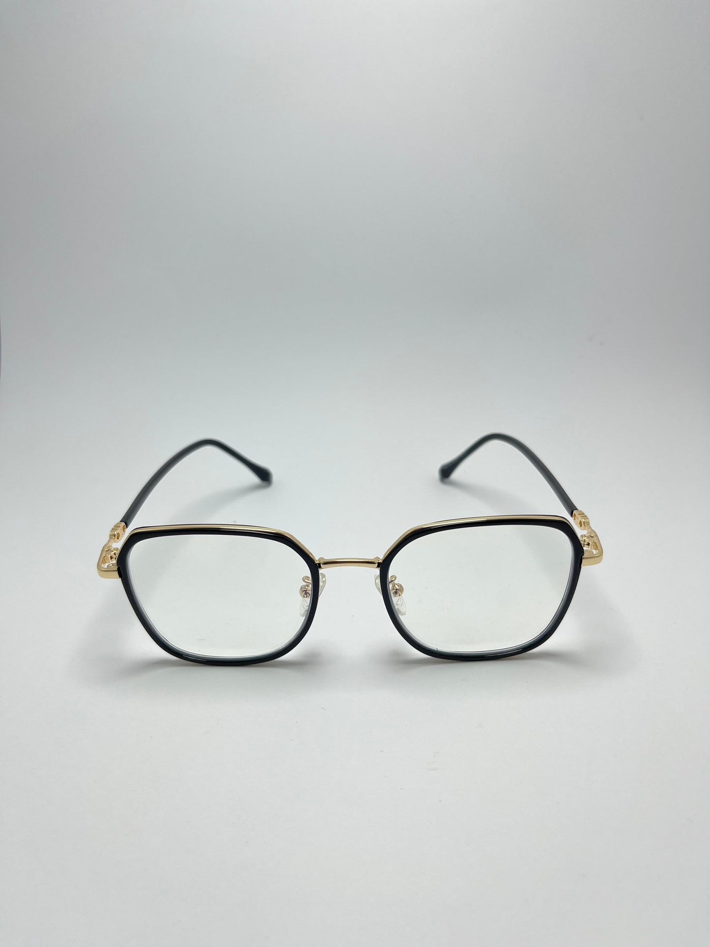 BLACK/GOLDEN SQUARE PLASTIC FRAME FOR WOMEN