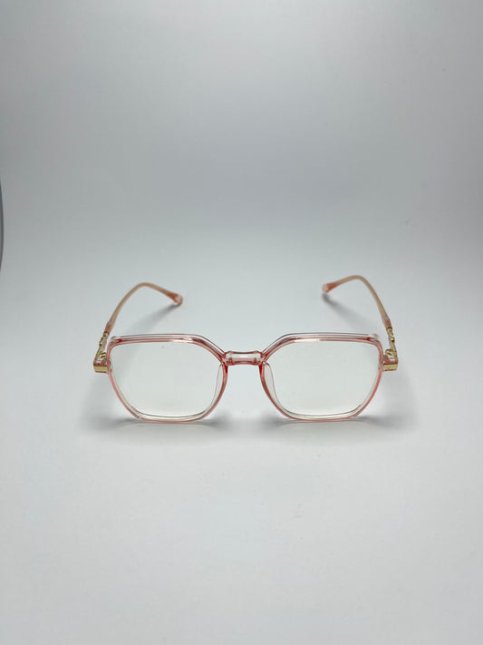 PINK SQUARE PLASTIC FRAME FOR WOMEN
