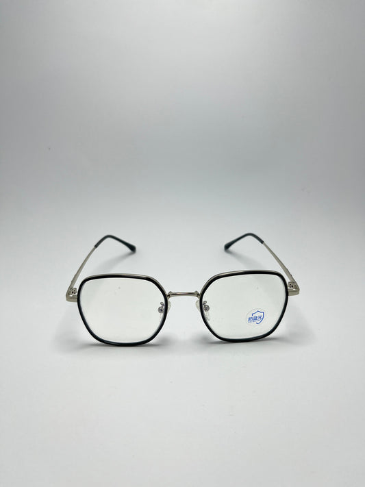 BLACK/SILVER SQUARE METAL FRAME FOR WOMEN