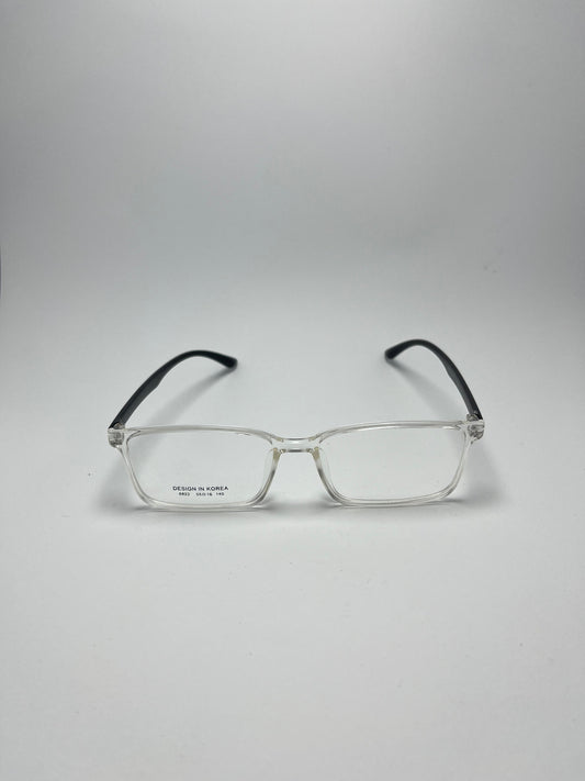 TRANSPARENT/BLACK PLASTIC FRAME FOR MEN
