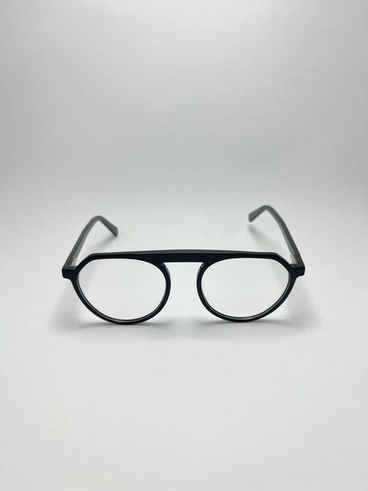 BLACK ROUNDED PLASTIC FRAME FOR MEN