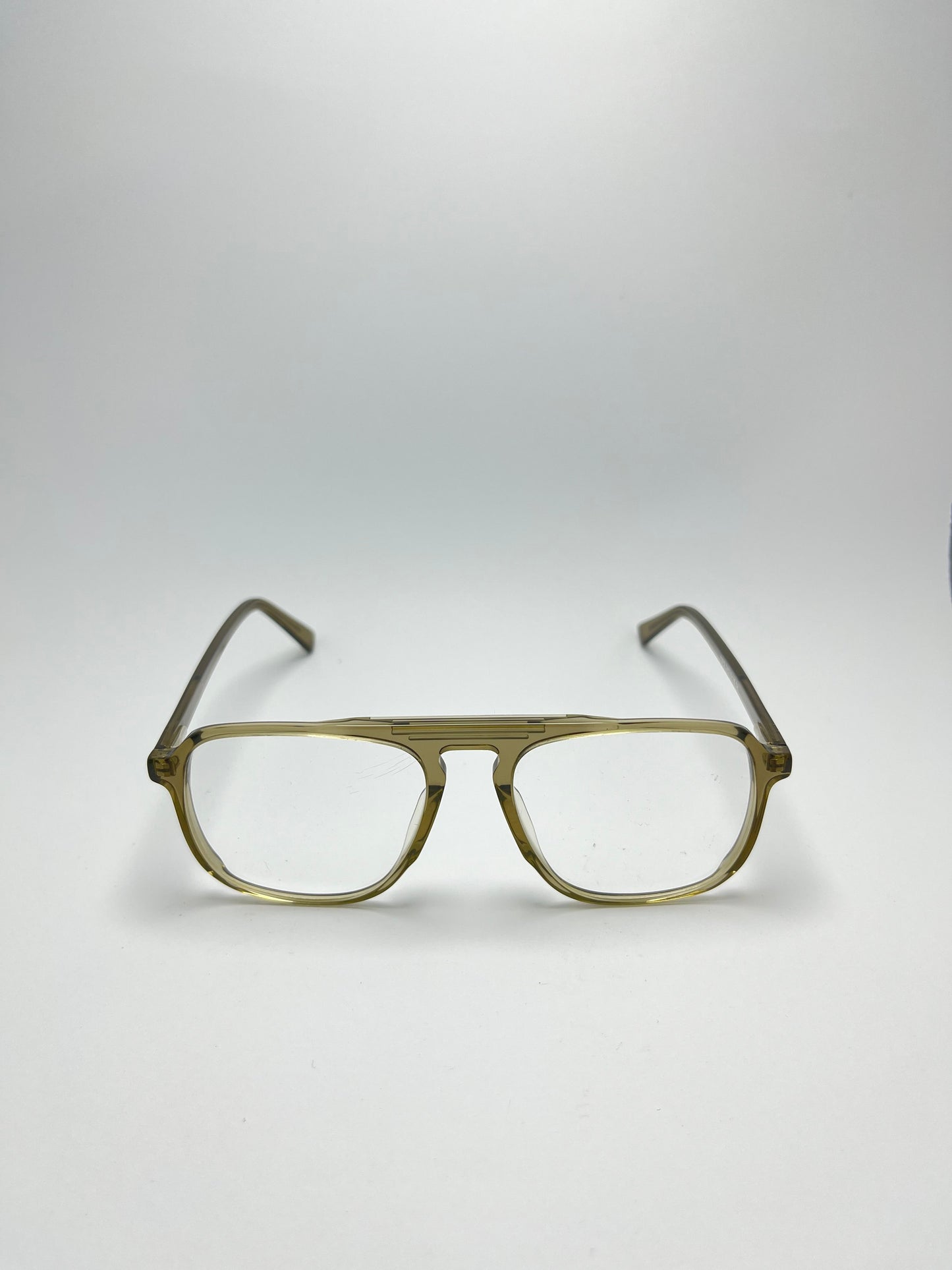 GOLDEN TRANSPARENT SQUARE PLASTIC FRAME FOR MEN