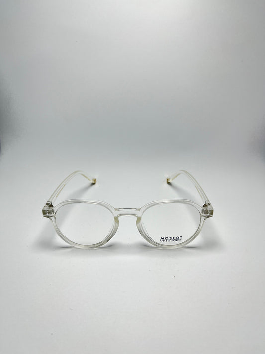 MOSCOT ROUNDED TRANSPARENT PLASTIC FRAME FOR MEN
