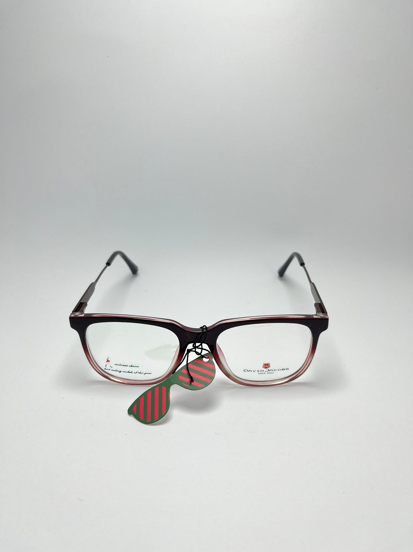 DAVID JACOBS BLACK/PINK PLASTIC FRAME FOR MEN
