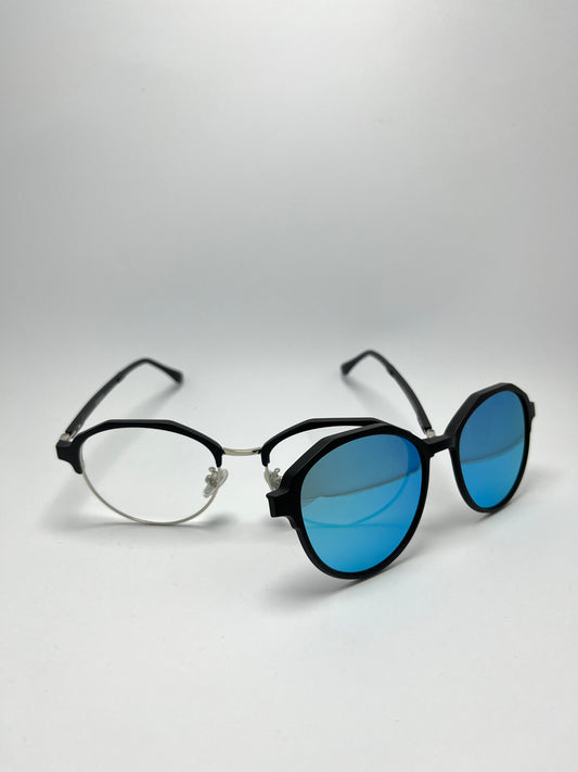 SILVER/BLACK METAL ATTACHMENT  FRAME FOR MEN