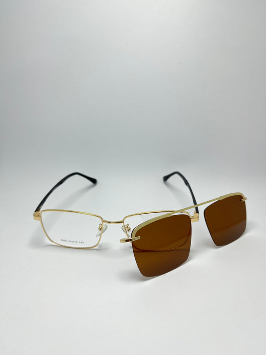 GOLDEN RECTANGULAR METAL ATTACHMENT FRAME FOR MEN