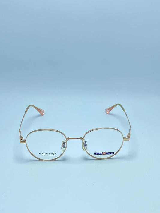 RETRO ALLOY ROUNDED GOLDEN METAL FRAME FOR WOMEN