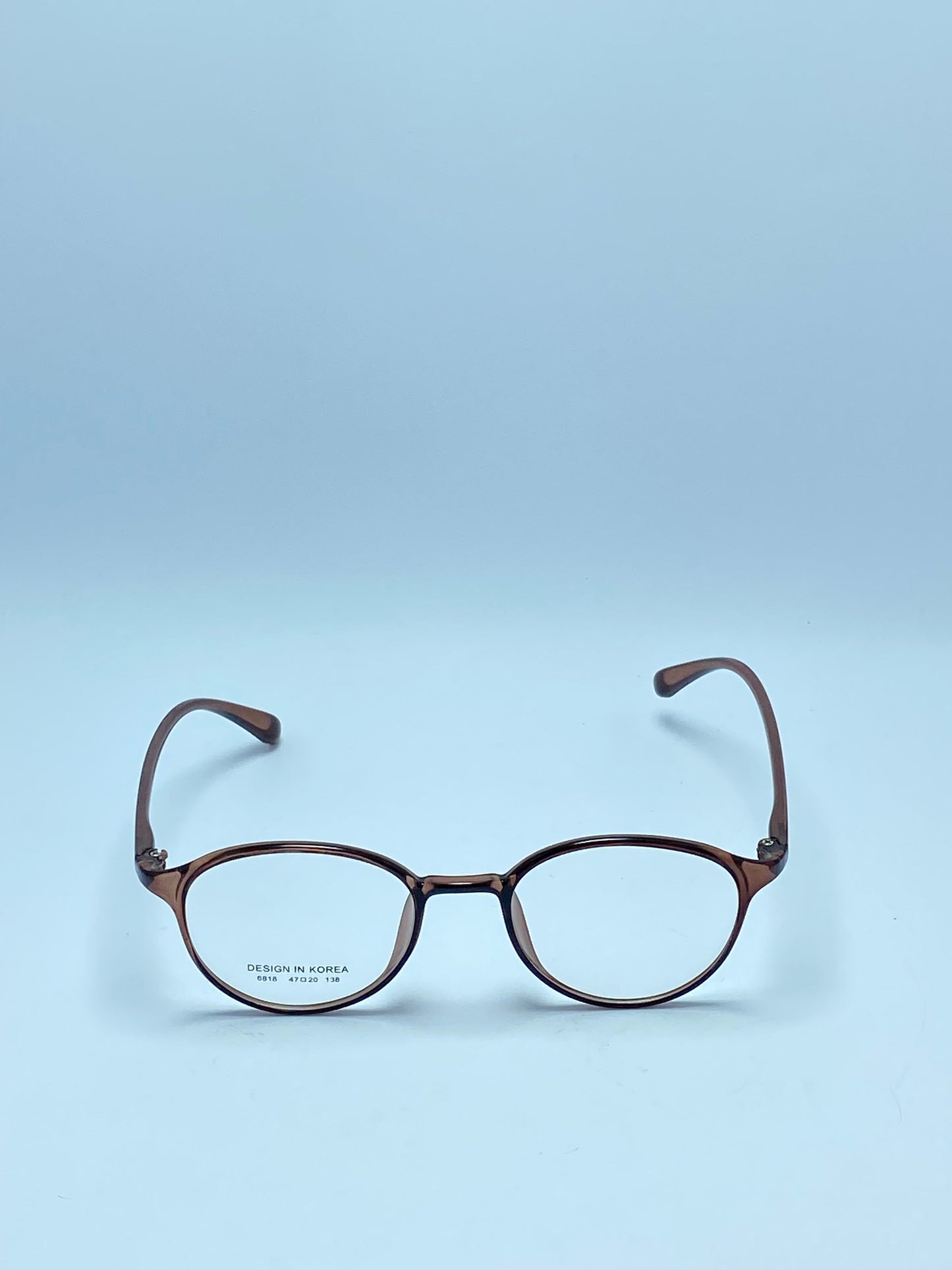 BROWN ROUNDED PLASTIC FRAME FOR WOMEN