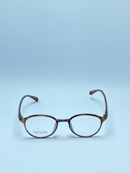 BROWN ROUNDED PLASTIC FRAME FOR WOMEN