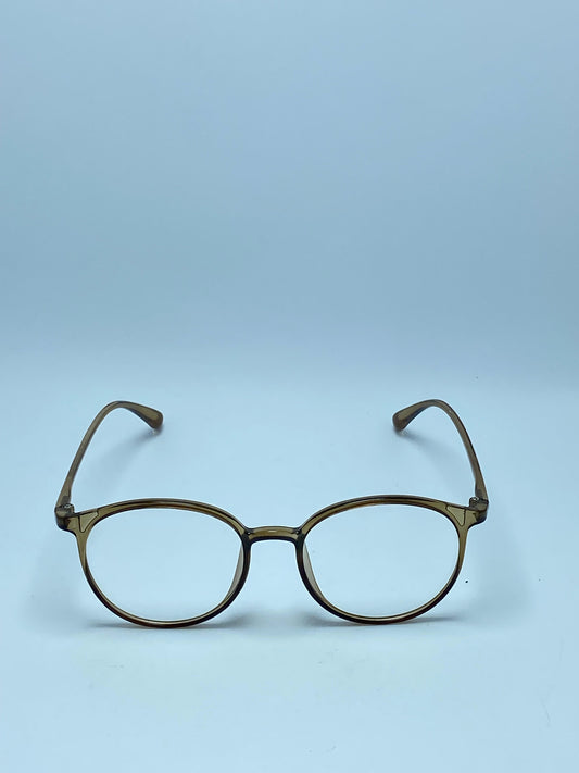 BROWN ROUNDED PLASTIC FRAME FOR WOMEN