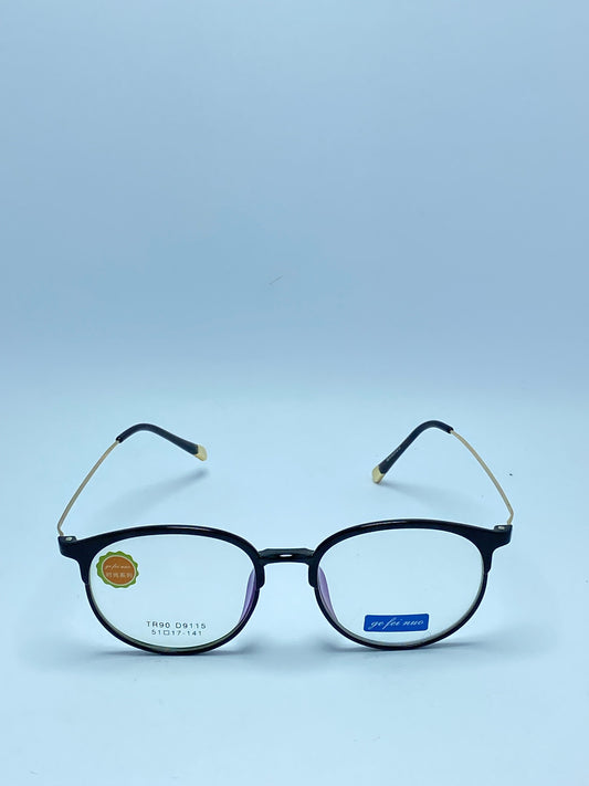 BLACK ROUNDED PLASTIC FRAME FOR MEN