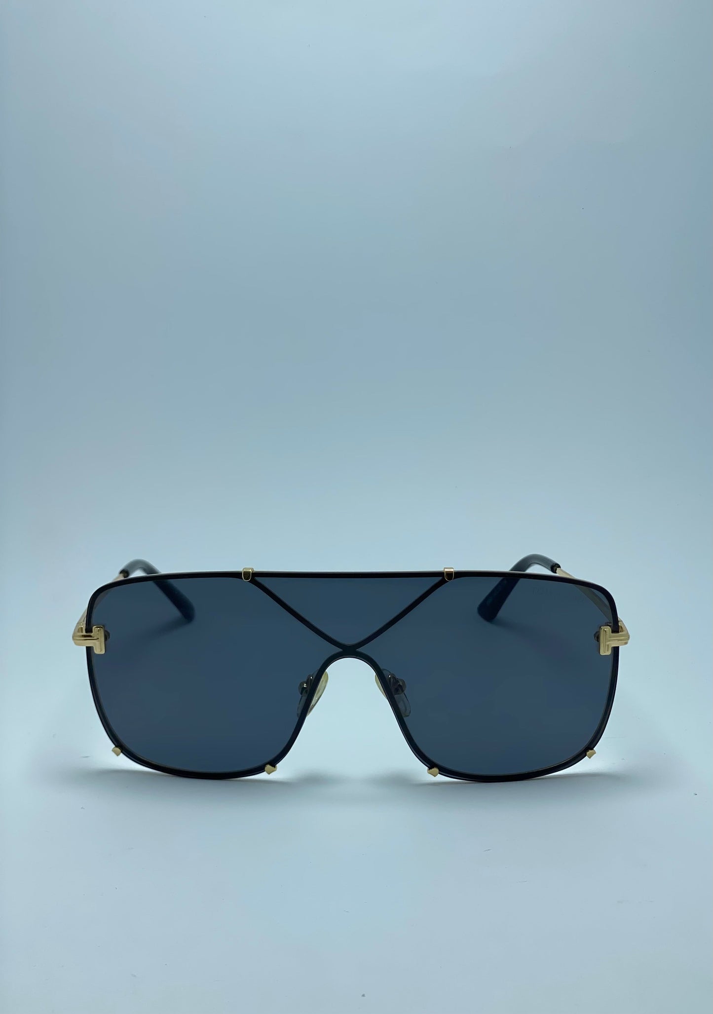 Mens Oversize Exposed Lens Flat Top Racer Shield Tom Ford Sunglasses