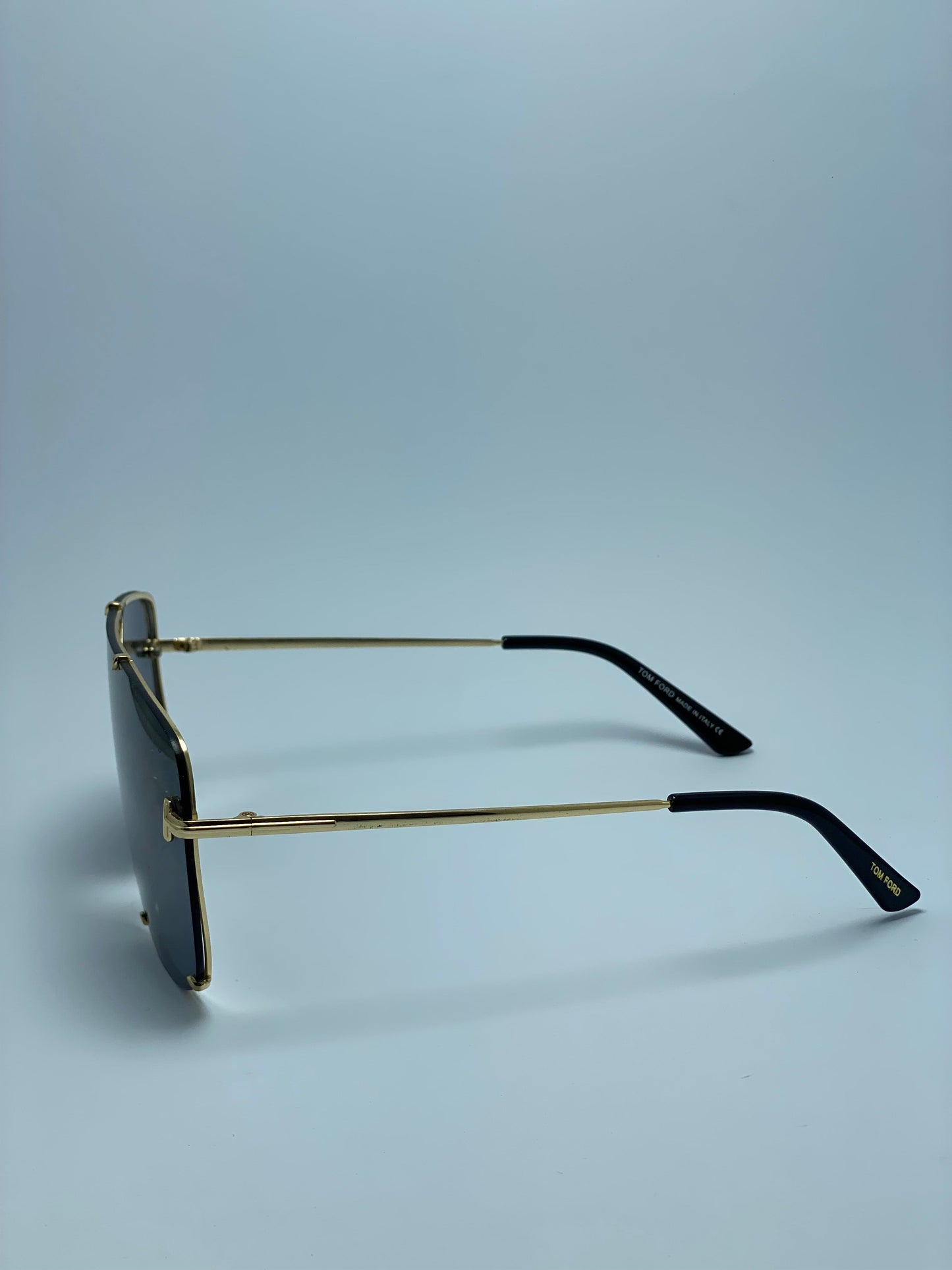 Mens Oversize Exposed Lens Flat Top Racer Shield Tom Ford Sunglasses