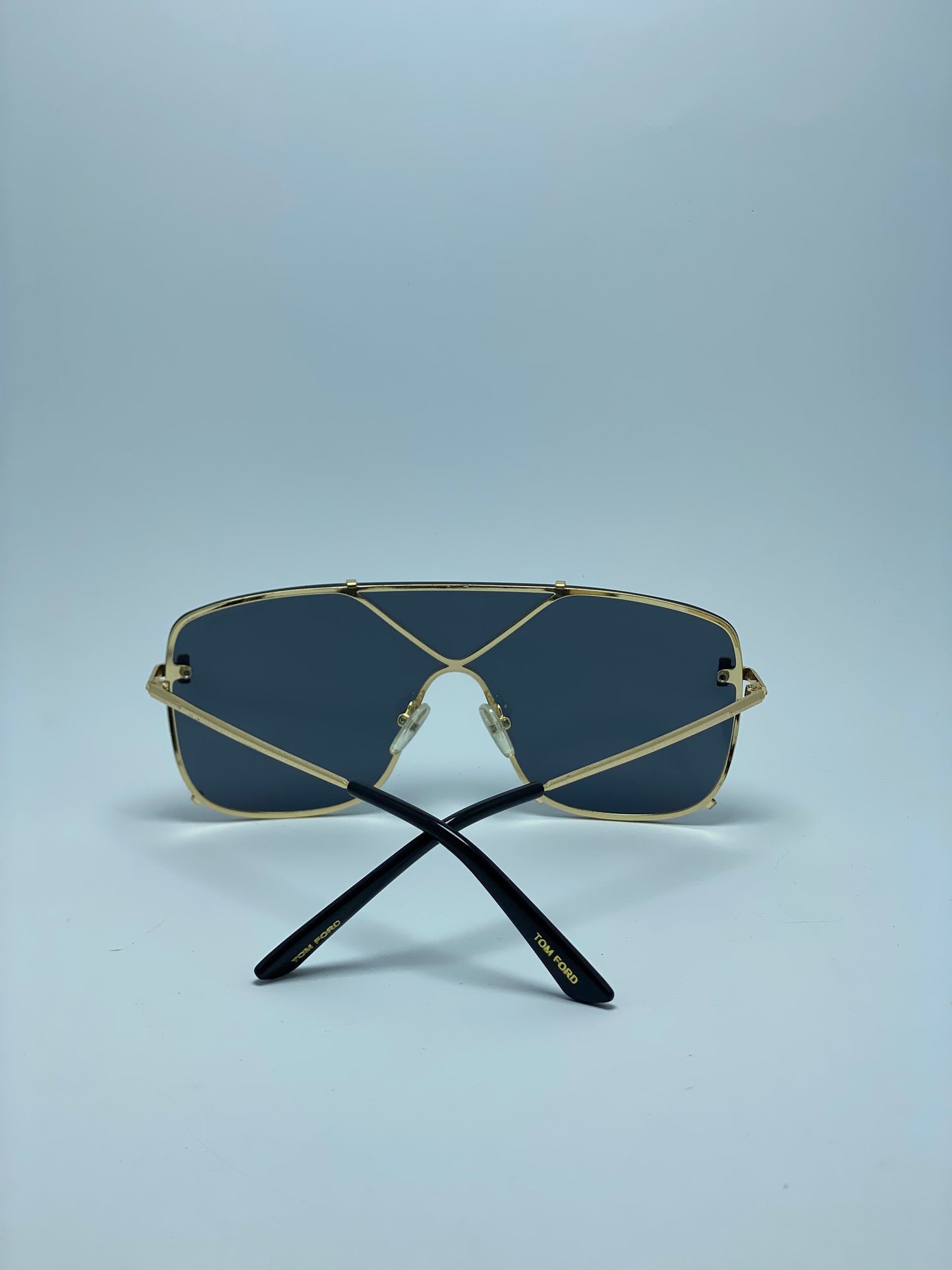 Mens Oversize Exposed Lens Flat Top Racer Shield Tom Ford Sunglasses