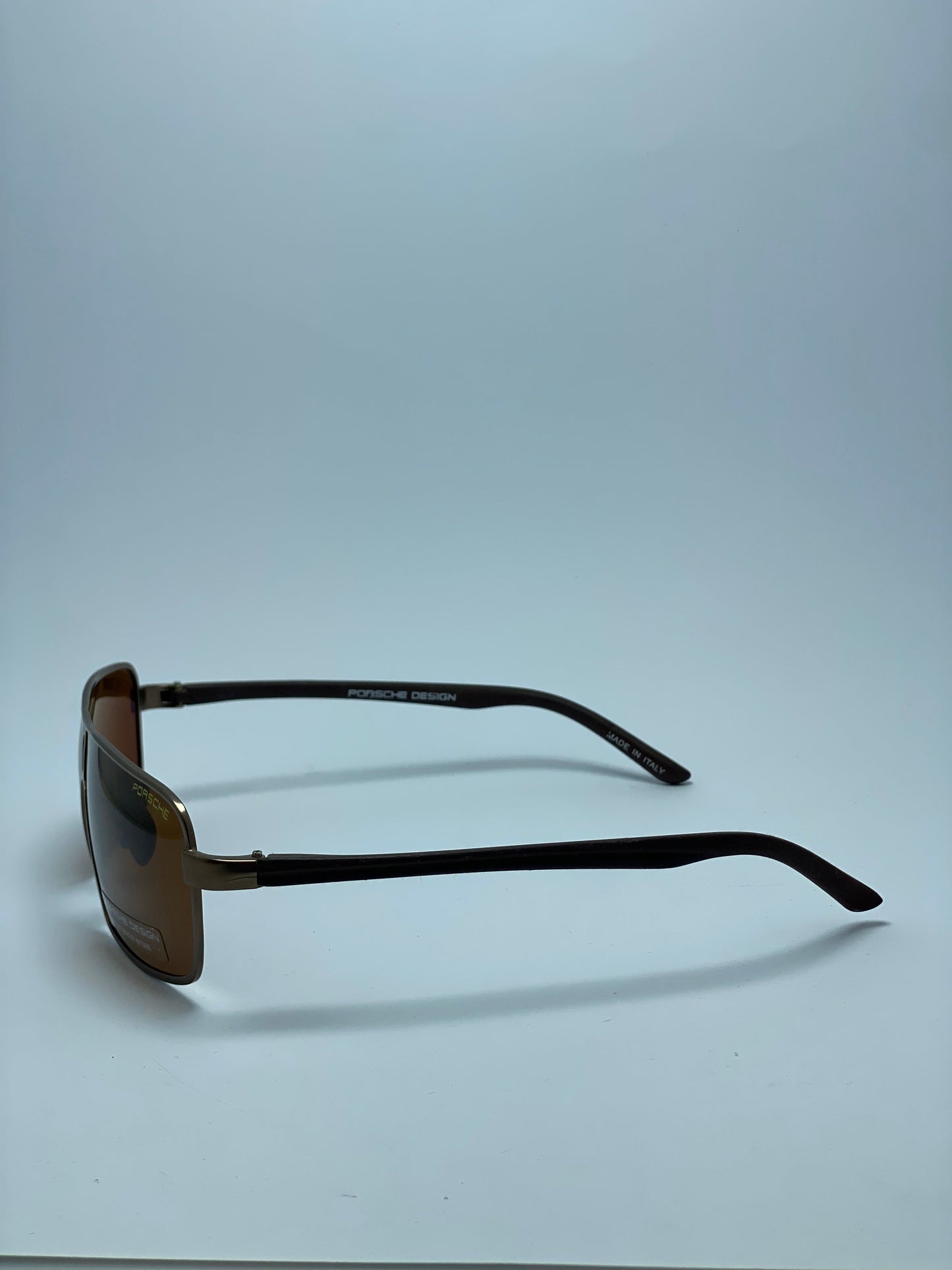 Porsche Design Eyeware: Black Metal Framed Sunglasses, Brown Lenses