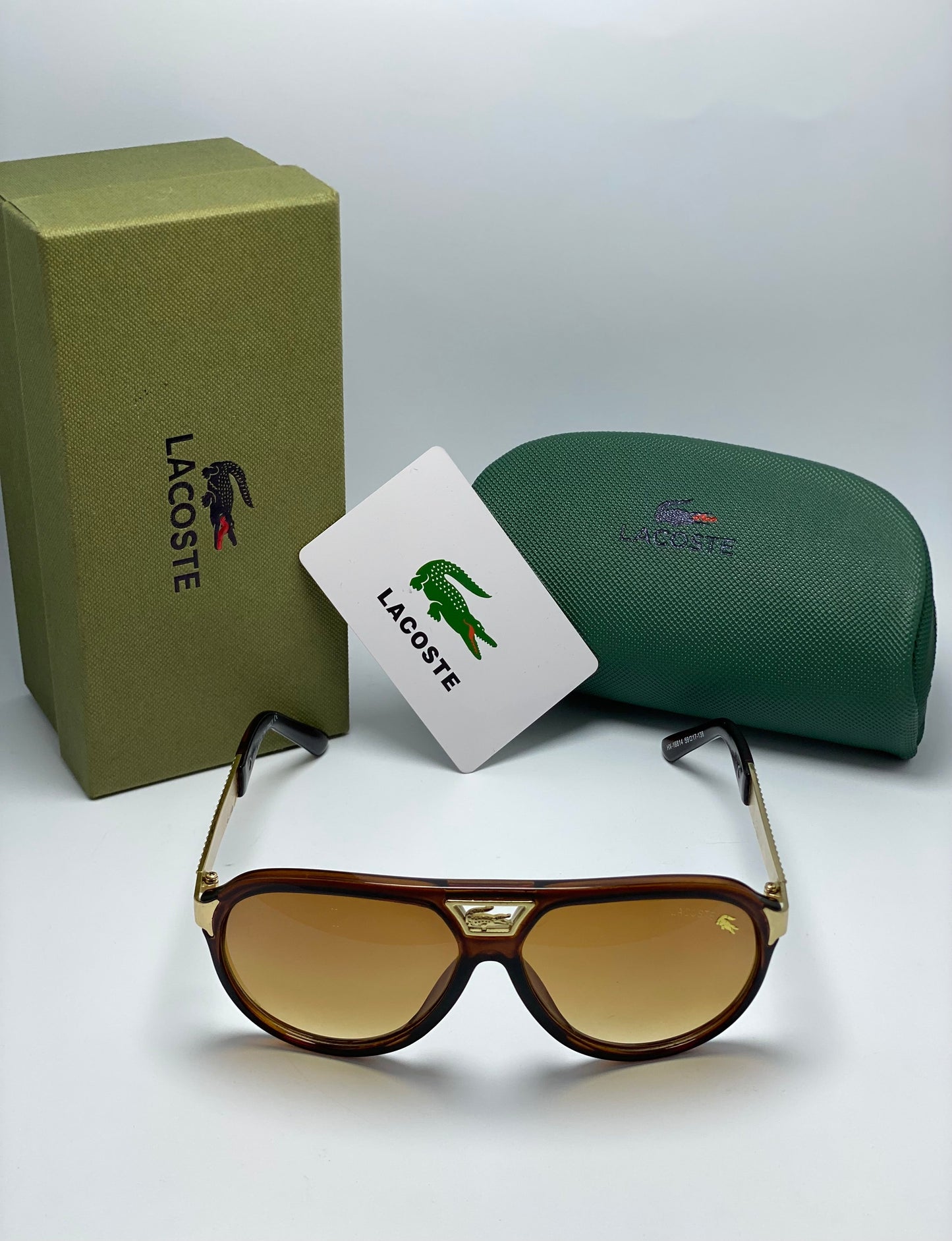 Lacoste Aviator Brown Gold Sunglasses