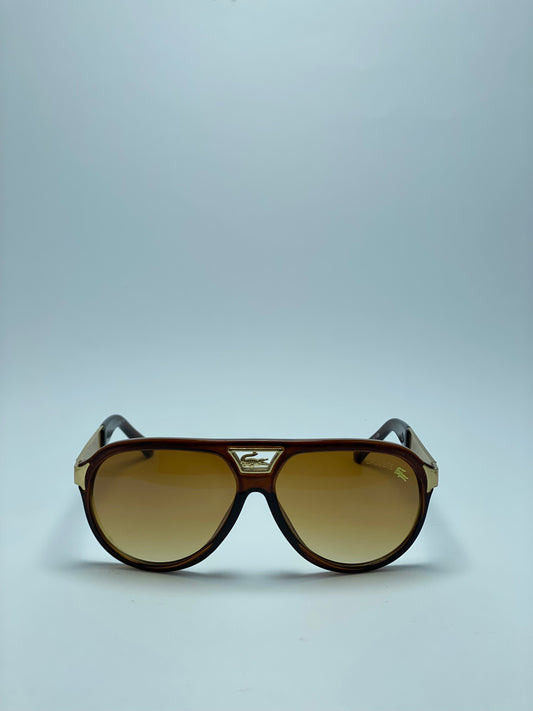 Lacoste Aviator Brown Gold Sunglasses