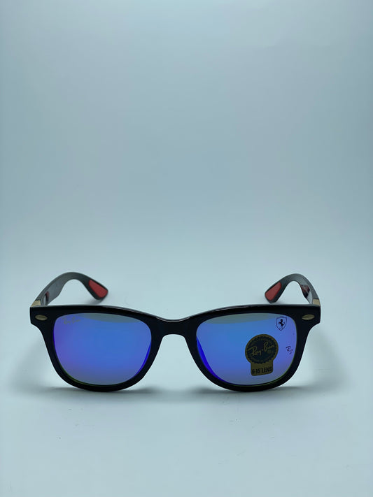 Unisex Adults 55-16 145mm Ray-Ban Justin 2140 Men's Sunglasses - Black/Blue