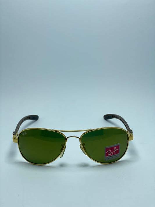 NEW Authentic RAY BAN  Gold Frame Dark Grey Lenses 100%UV From Italy