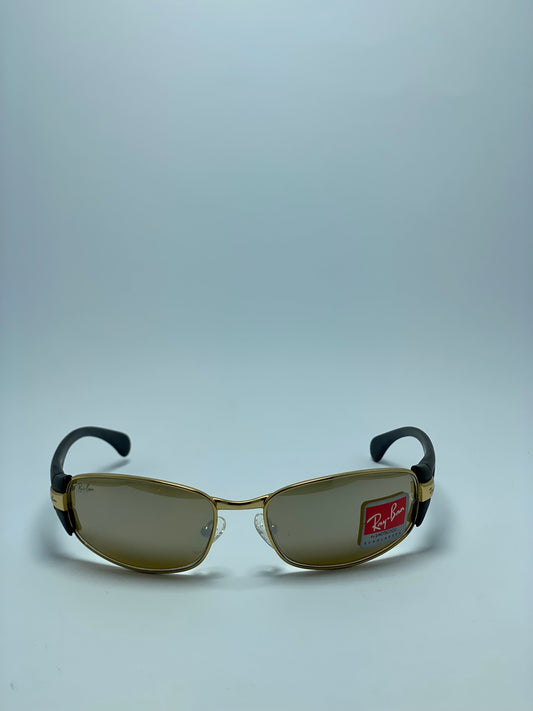 Italy RAY-BAN gold SUNGLASSES RB 3142 001/46 in Glass lens Sale Authentic Rare