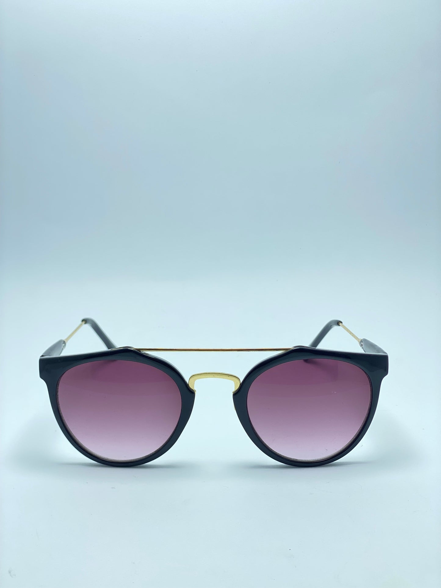 TIJN Women Futuristic Flat Top Browbar Mirrored Sunglasses