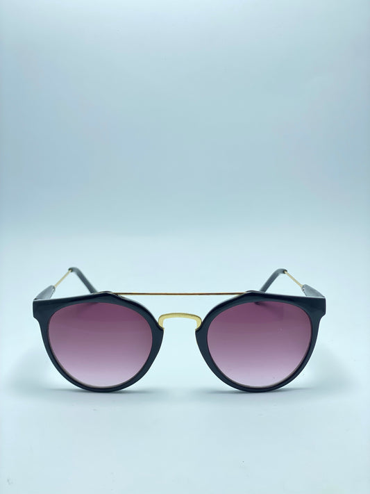 TIJN Women Futuristic Flat Top Browbar Mirrored Sunglasses
