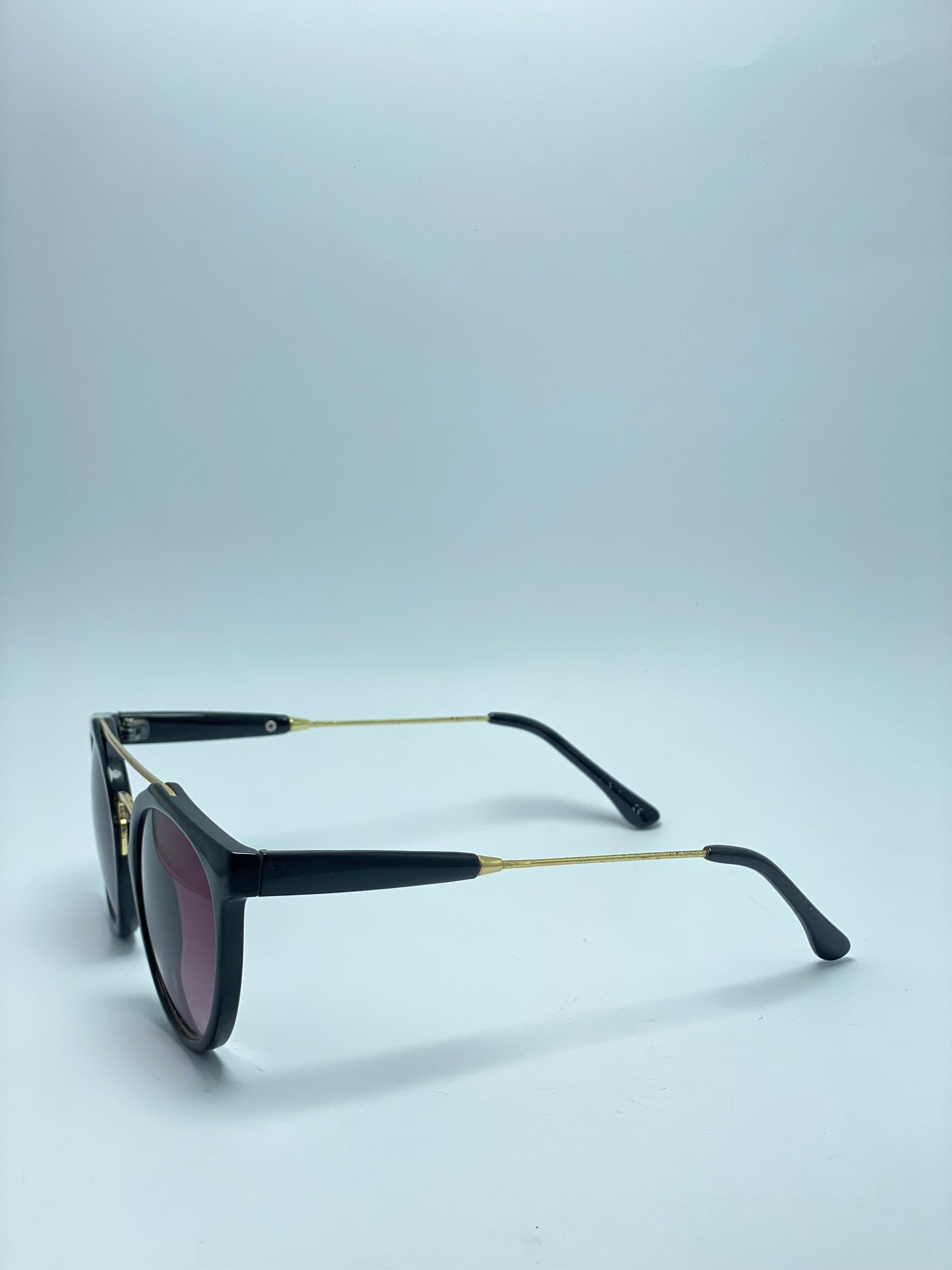 TIJN Women Futuristic Flat Top Browbar Mirrored Sunglasses