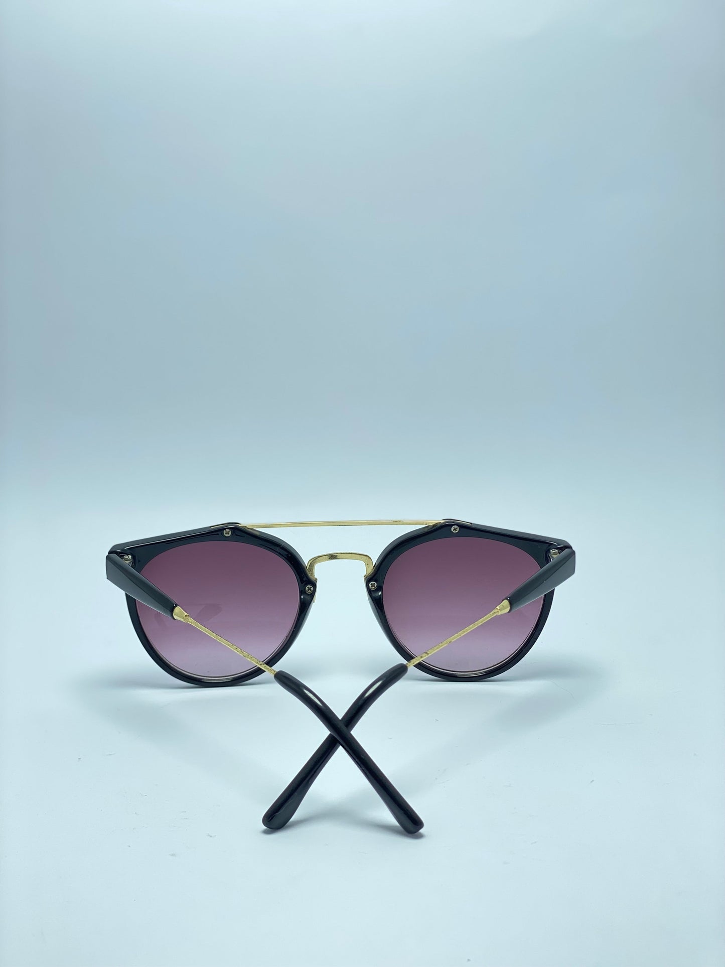 TIJN Women Futuristic Flat Top Browbar Mirrored Sunglasses