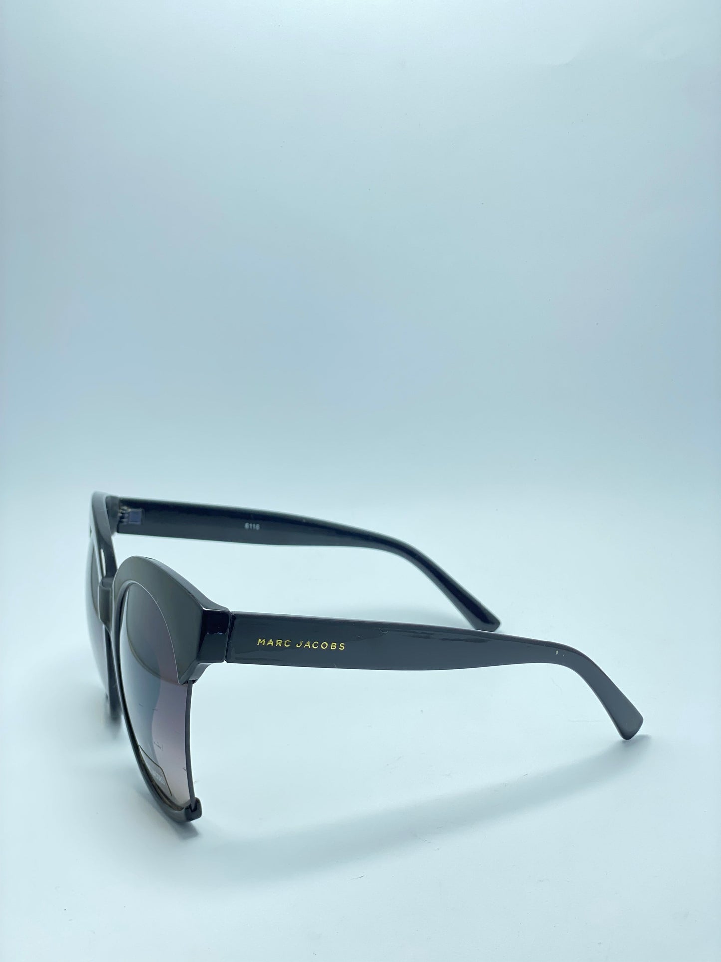 Womens Oversize Rimless Frame Open Top Bottom Cut Cat Eye Sunglasses 65mm
