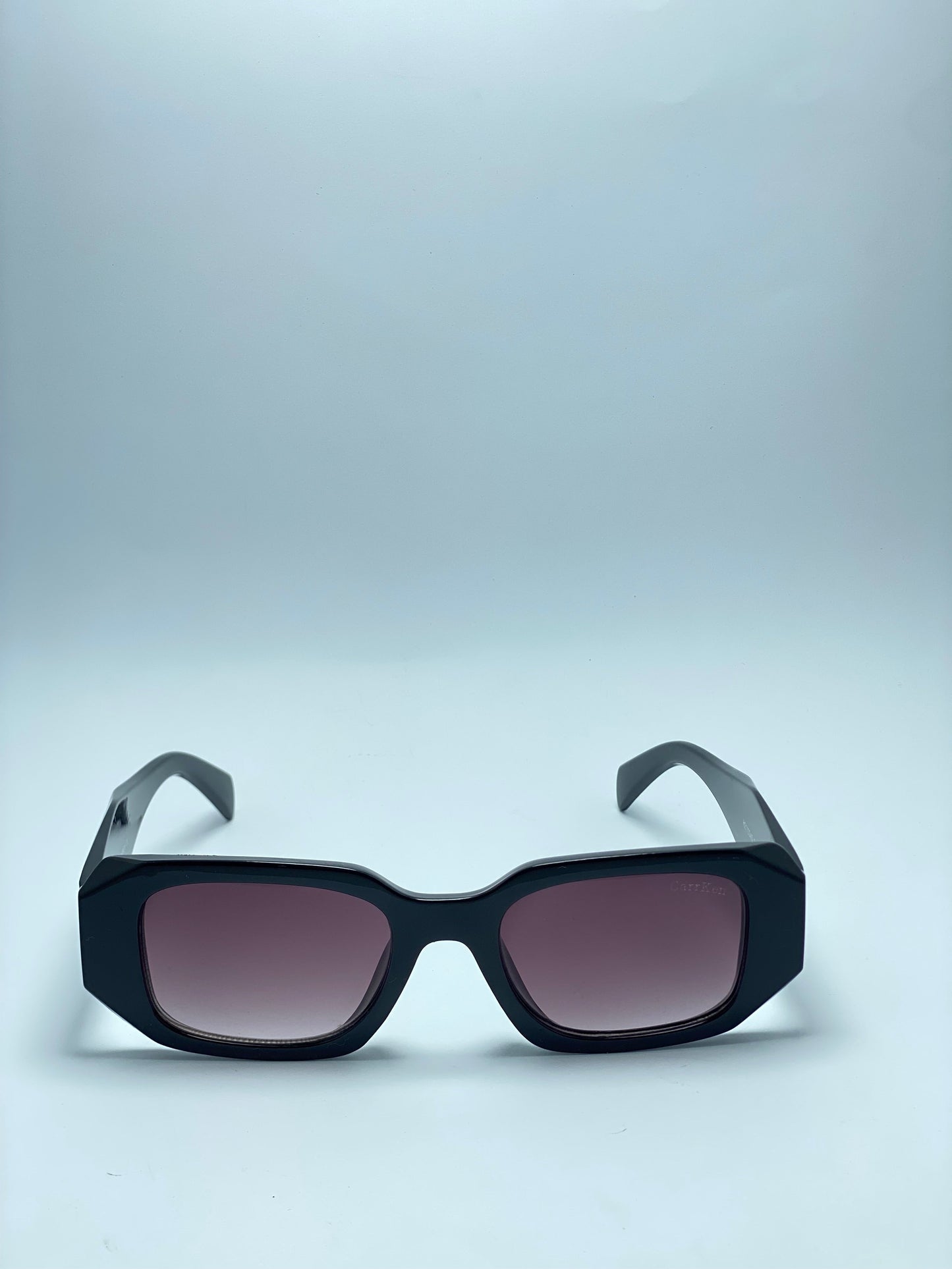 Women's Black Full Rim Framed Prada shape Sunglasses Black Lens
