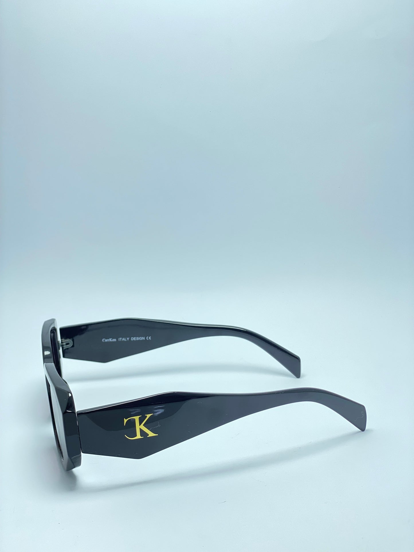 Women's Black Full Rim Framed Prada shape Sunglasses Black Lens