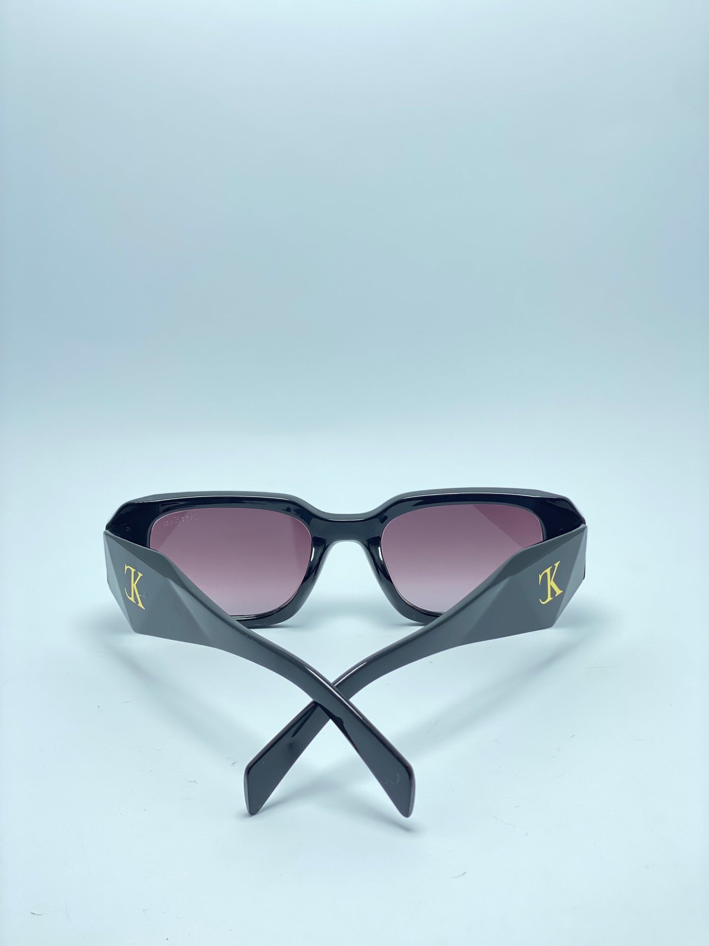 Women's Black Full Rim Framed Prada shape Sunglasses Black Lens