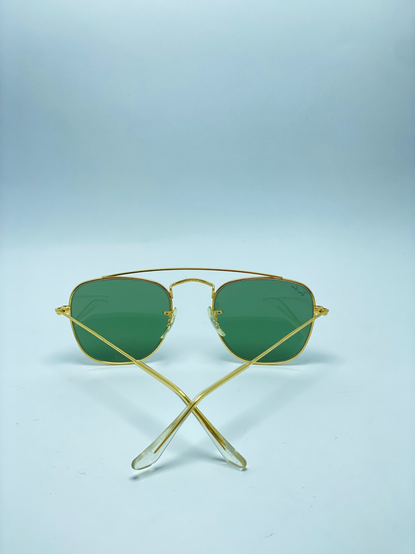 Orginal Ray-Ban Green Eyeglass Golden Frame Club Master Shape Made in USA