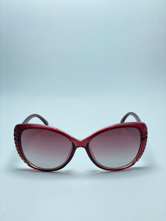 Sunglasses woman red edge worked and glittery vintage style pin up rockabilly