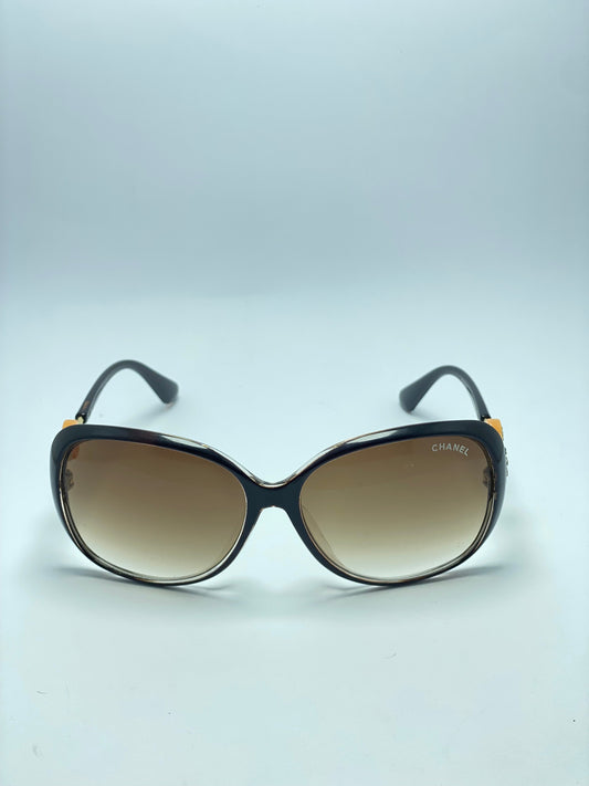CHANEL Black Plastic Frame Sunglasses for Women