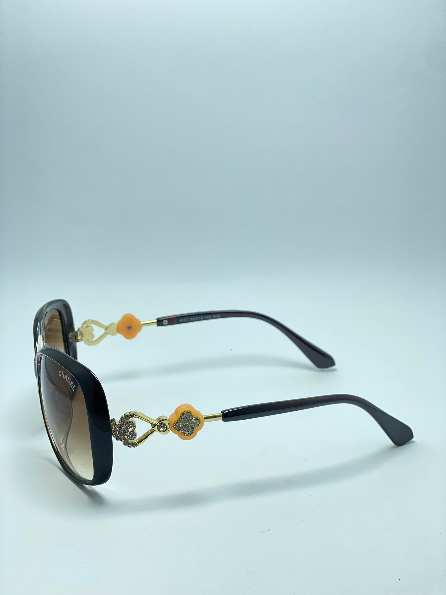 CHANEL Black Plastic Frame Sunglasses for Women