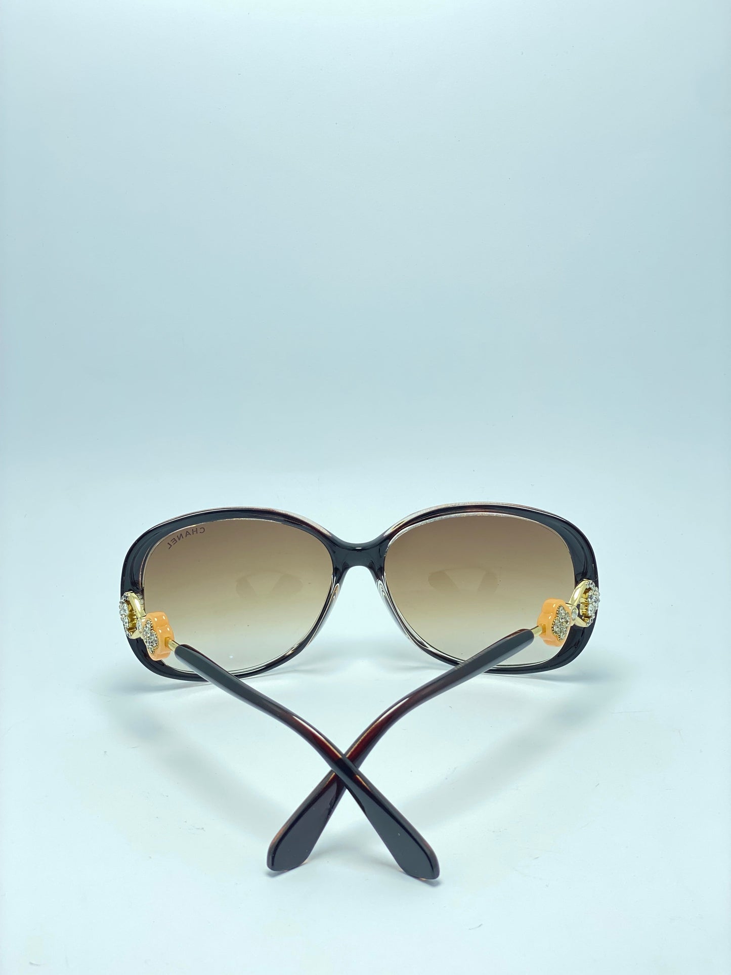 CHANEL Black Plastic Frame Sunglasses for Women