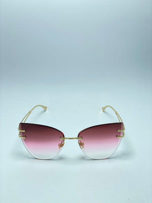 Trimming Woman Metal Edge Glasses Fashion No Border Sunglasses.