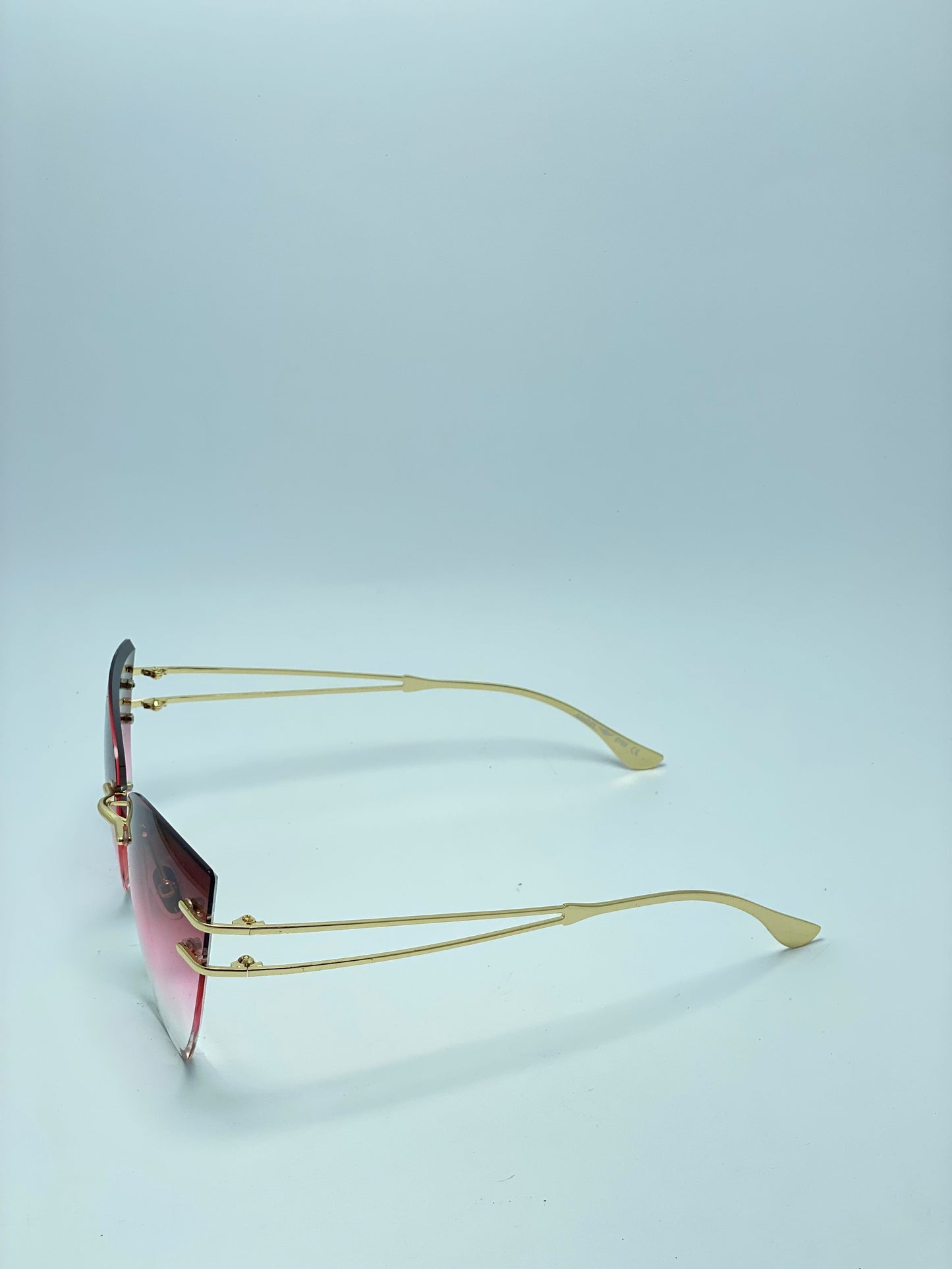 Trimming Woman Metal Edge Glasses Fashion No Border Sunglasses.