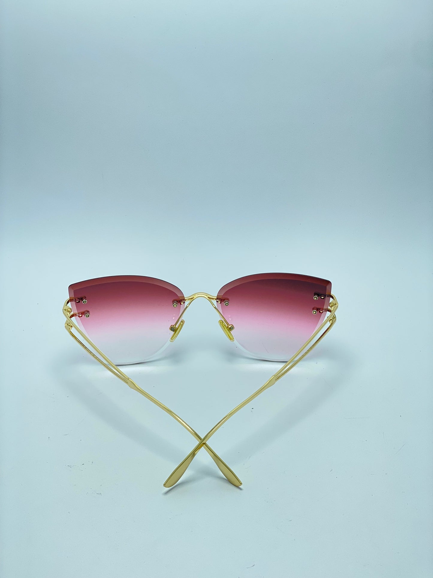 Trimming Woman Metal Edge Glasses Fashion No Border Sunglasses.