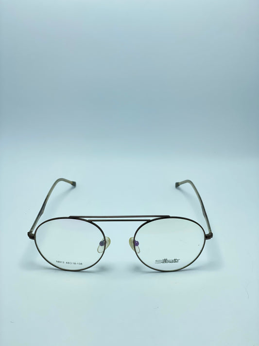 SILLOUETTA ROUNDED DOUBLE BRIDGE METAL FRAME FOR MEN